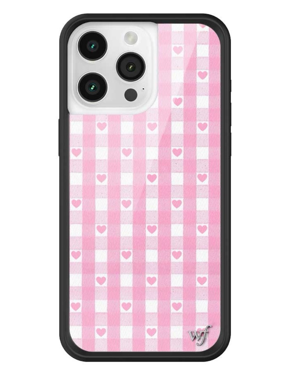 Wildflower iPhone Case X Gingham Hearts Pink